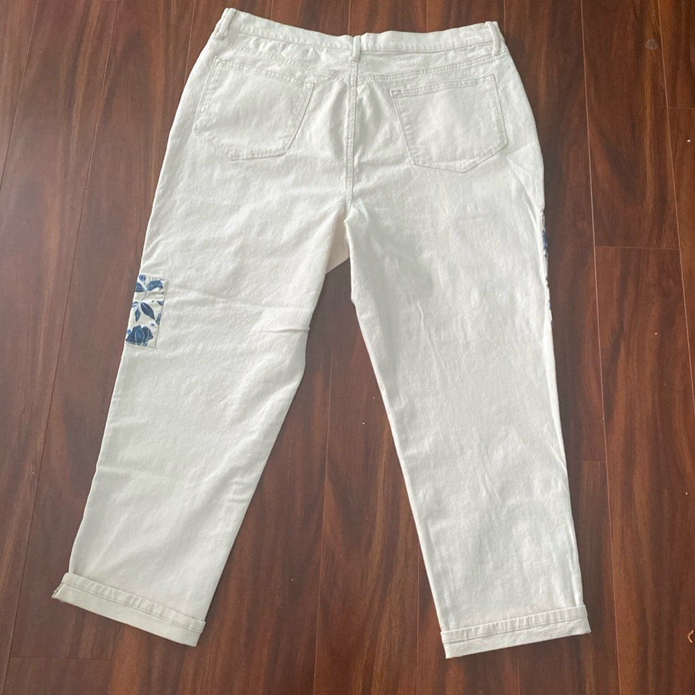 Sonoma Goods For Life Pants Woman 18 Cream Classic Misses Boyfriend J-6